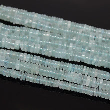 Load image into Gallery viewer, Natural Blue Aquamarine Smooth Wheel Loose Gemstone Spacer Bead 16&quot; 5mm - Jalvi &amp; Co.