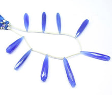 Load image into Gallery viewer, Natural Blue Chalcedony Faceted Teardrop Beads 22.5mm 33mm 6.5inches - Jalvi &amp; Co.