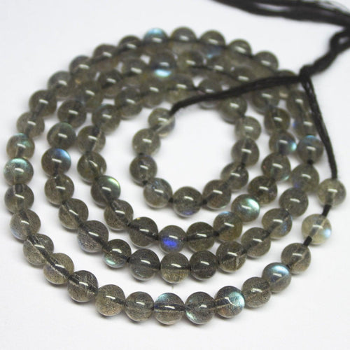 Natural Blue Fire Top Quality Labradorite Transparent Smooth Round Beads 8