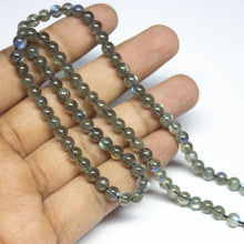 Load image into Gallery viewer, Natural Blue Fire Top Quality Labradorite Transparent Smooth Round Beads 8&quot; 5mm - Jalvi &amp; Co.
