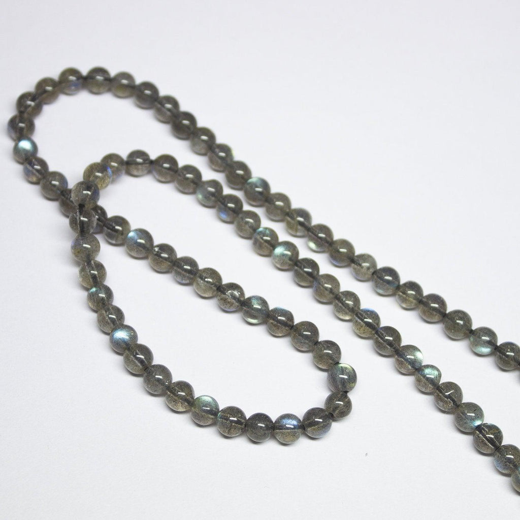 Natural Blue Fire Top Quality Labradorite Transparent Smooth Round Beads 8" 5mm - Jalvi & Co.