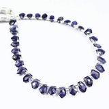 Natural Blue Iolite Faceted Fancy Unique Drop Loose Beads Strand 8