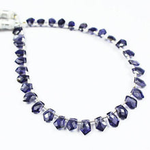 Load image into Gallery viewer, Natural Blue Iolite Faceted Fancy Unique Drop Loose Beads Strand 8&quot; 9mm 11mm - Jalvi &amp; Co.