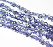 Load image into Gallery viewer, Natural Blue Iolite Faceted Heart Drop Beads 6mm 8mm 8inches - Jalvi &amp; Co.