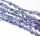 Natural Blue Iolite Faceted Heart Drop Beads 6mm 8mm 8inches