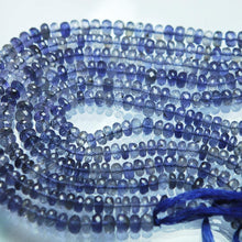 Load image into Gallery viewer, Natural Blue Iolite Faceted Rondelle Loose Gemstone Beads Strand 10&quot; 5mm - Jalvi &amp; Co.