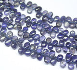 Natural Blue Iolite Smooth Pear Drop Briolette Gemstone Loose Beads 14