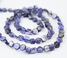 Load image into Gallery viewer, Natural Blue Iolite Water Sapphire Smooth Loose Flat Coin Beads 5mm 14&quot; - Jalvi &amp; Co.