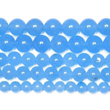 Load image into Gallery viewer, Natural Blue Jade Smooth Round Ball Gemstone Loose Spacer Beads 15&quot; 8mm - Jalvi &amp; Co.