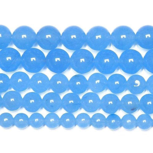 Natural Blue Jade Smooth Round Ball Gemstone Loose Spacer Beads 15