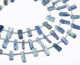 Natural Blue Kyanite Carving Rectangle Beads 9mm 13mm 7.5inches