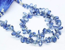 Load image into Gallery viewer, Natural Blue Kyanite Faceted Pear Drop Beads 7mm 9mm 8.5inches - Jalvi &amp; Co.