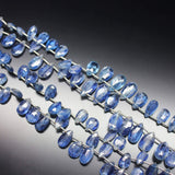 Natural Blue Kyanite Faceted Pear Drops Gemstone Loose Beads Strand 12mm 13mm 4