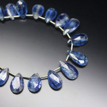 Load image into Gallery viewer, Natural Blue Kyanite Faceted Pear Drops Gemstone Loose Beads Strand 12mm 13mm 4&quot; - Jalvi &amp; Co.