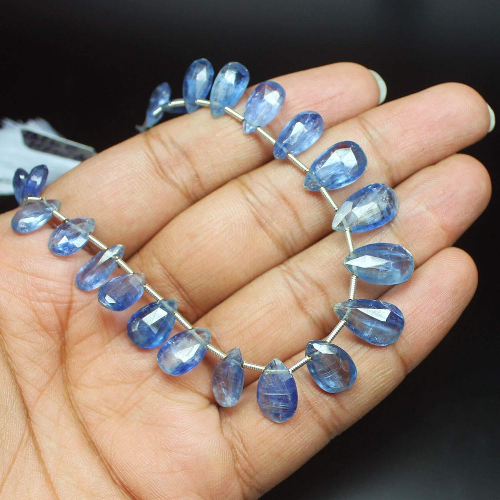 Natural Blue Kyanite Faceted Pear Drops Gemstone Loose Beads Strand 12mm 13mm 4" - Jalvi & Co.