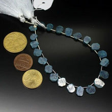 Load image into Gallery viewer, Natural Blue Kyanite Uncut Oval Slice Loose Gemstone Beads Strand 7pc 10mm 12mm - Jalvi &amp; Co.