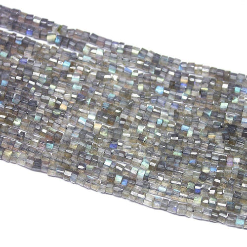 Natural Blue Labradorite Faceted Tyre Spacer Loose Gemstone Beads Strand 4mm 15
