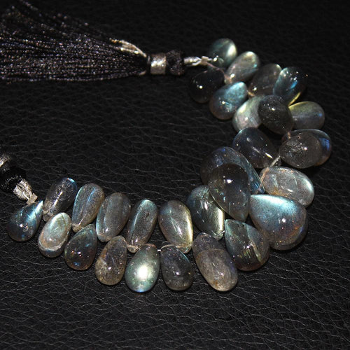 Natural Blue Labradorite Smooth Tear Drop Gemstone Loose Beads 10mm 17mm 4.5