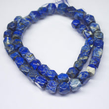 Load image into Gallery viewer, Natural Blue Lapis Lazuli Faceted Box Square Beads 8mm 10mm 17inches - Jalvi &amp; Co.