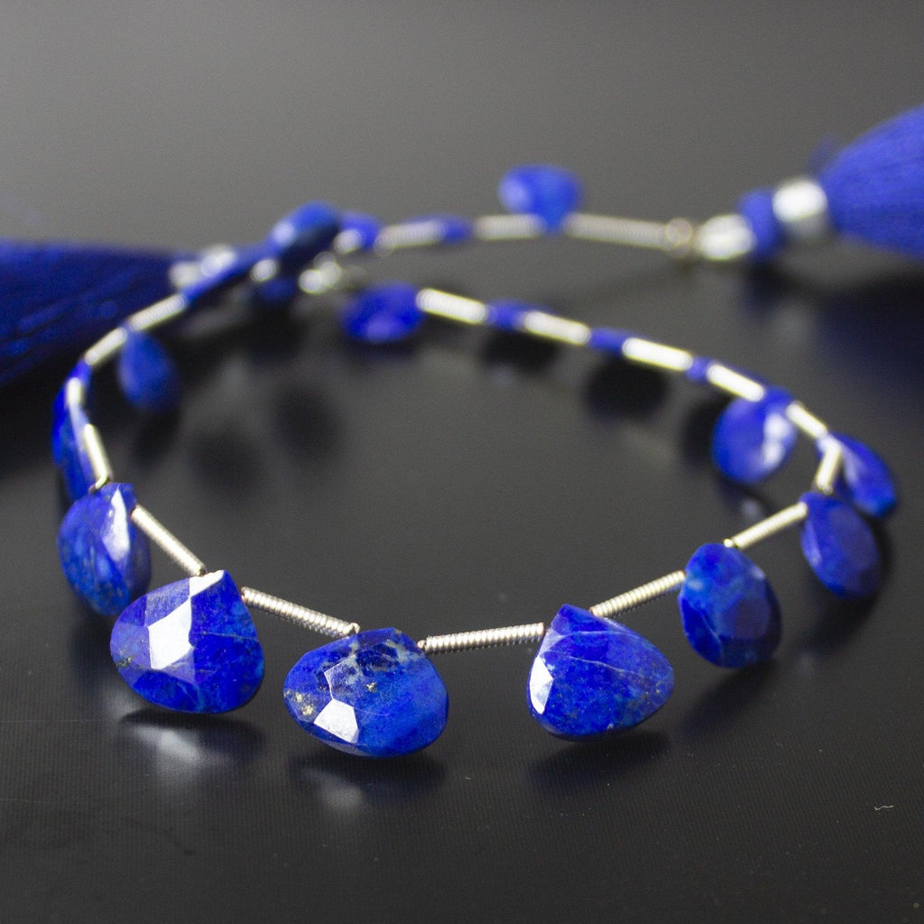 Natural Blue Lapis Lazuli Faceted Heart Drop Beads 7mm 10.5mm 8inches LPS4528 - Jalvi & Co.