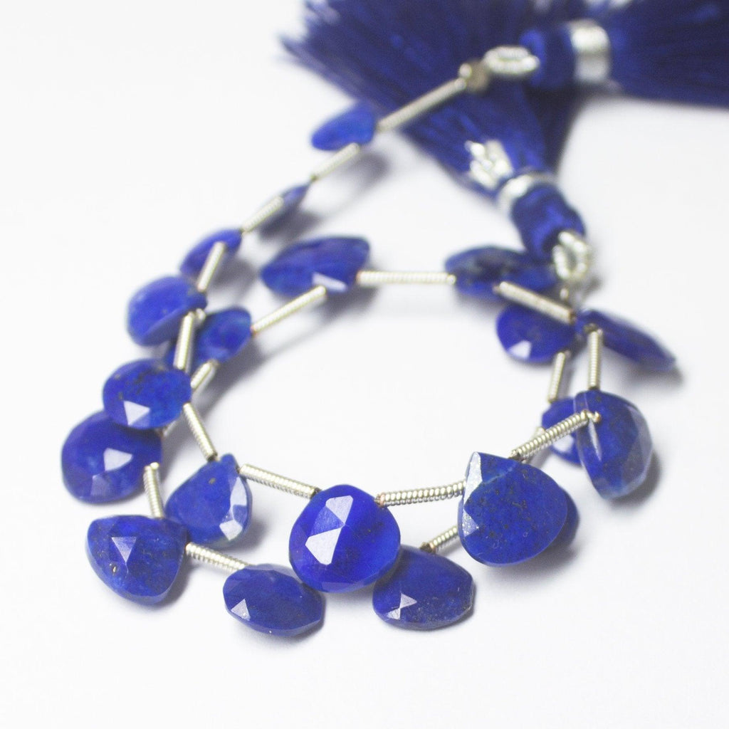 Natural Blue Lapis Lazuli Faceted Heart Drop Beads 7mm 10.5mm 8inches LPS4528 - Jalvi & Co.