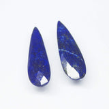 Natural Blue Lapis Lazuli Faceted Pear Drop Beads 30x10mm 2pc