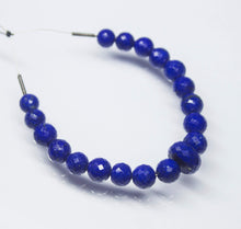 Load image into Gallery viewer, Natural Blue Lapis Lazuli Faceted Round Beads 6mm 9mm 4inches - Jalvi &amp; Co.