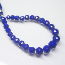 Load image into Gallery viewer, Natural Blue Lapis Lazuli Faceted Round Beads 7mm 11.5mm 8inches - Jalvi &amp; Co.