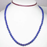 Natural Blue Lapis Lazuli Faceted Round Beads Necklace 5mm 7mm 20inches