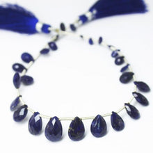 Load image into Gallery viewer, Natural Blue Lapis Lazuli Faceted Teardrop Beads 5mm 11mm 8inches - Jalvi &amp; Co.