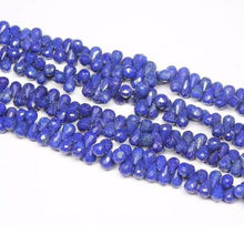 Load image into Gallery viewer, Natural Blue Lapis Lazuli Gemstone Faceted Tear Drop Briolette Beads 5mm 8mm 8&quot; - Jalvi &amp; Co.