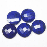 Natural Blue Lapis Lazuli Gemstone Round Coin Loose Craft Pair Gemstone 5pc 16mm