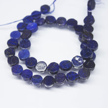 Load image into Gallery viewer, Natural Blue Lapis Lazuli Smooth Coin Beads 8mm 9.5mm 13inches - Jalvi &amp; Co.