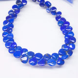 Natural Blue Lapis Lazuli Smooth Heart Drop Beads 6mm 8.5mm 8inches