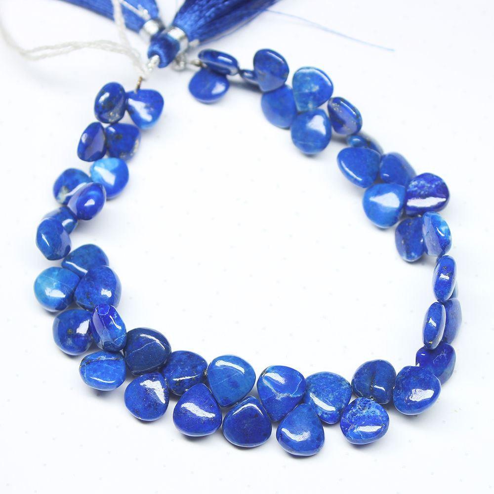 Natural Blue Lapis Lazuli Smooth Heart Drop Spacer Loose Beads Strand 7-11mm 8" - Jalvi & Co.