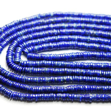 Load image into Gallery viewer, Natural Blue Lapis Lazuli Smooth Heishi Wheel Beads 7.5mm 19inches - Jalvi &amp; Co.