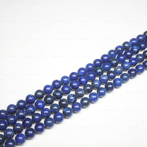 Natural Blue Lapis Lazuli Smooth Round Ball Loose Spacer Gemstone Beads 15