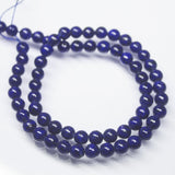Natural Blue Lapis Lazuli Smooth Round Beads 6.5mm 16inches