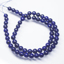 Load image into Gallery viewer, Natural Blue Lapis Lazuli Smooth Round Beads 6.5mm 16inches - Jalvi &amp; Co.