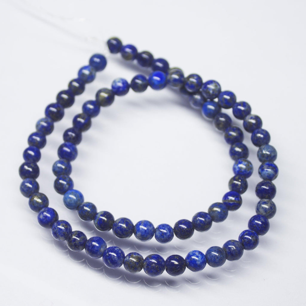 Natural Blue Lapis Lazuli Smooth Round Beads 6mm 15inches - Jalvi & Co.