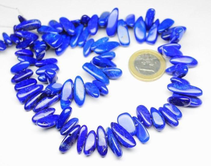 Natural Blue Lapis Luzuli Smooth Uneven Tumble Gemstone Loose Beads 8" 12mm 18mm - Jalvi & Co.