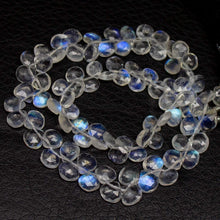 Load image into Gallery viewer, Natural Blue Moonstone Gemstone Faceted BrioletteHeart Drop Beads 5&quot; 5mm 6mm - Jalvi &amp; Co.