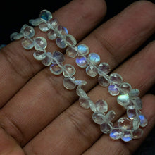 Load image into Gallery viewer, Natural Blue Moonstone Gemstone Faceted BrioletteHeart Drop Beads 5&quot; 5mm 6mm - Jalvi &amp; Co.