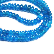 Load image into Gallery viewer, Natural Blue Neon Apatite Smooth Rondelle Gemstone Loose Beads 7.5&quot; 5mm 8mm - Jalvi &amp; Co.