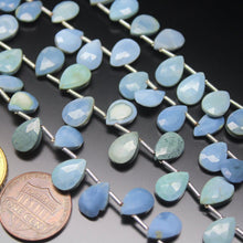 Load image into Gallery viewer, Natural Blue Opal Faceted Pear Drop Briolette Gemstone Loose Beads 9mm 10mm 8&quot; - Jalvi &amp; Co.