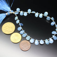 Load image into Gallery viewer, Natural Blue Opal Faceted Pear Drop Briolette Gemstone Loose Beads 9mm 10mm 8&quot; - Jalvi &amp; Co.