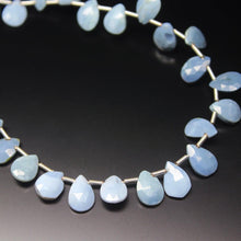 Load image into Gallery viewer, Natural Blue Opal Faceted Pear Drop Briolette Gemstone Loose Beads 9mm 10mm 8&quot; - Jalvi &amp; Co.