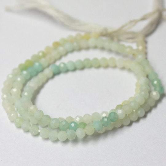 Natural Blue Peruvian Opal Faceted Rondelle Beads 3mm 12.5inches - Jalvi & Co.