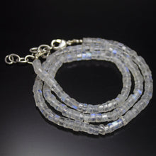 Load image into Gallery viewer, Natural Blue Rainbow Moonstone Faceted Wheel Beads Necklace 4.5mm 20&quot; - Jalvi &amp; Co.