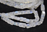 Natural Blue Rainbow Moonstone Smooth Box Square Beads 4mm 5mm 16inches